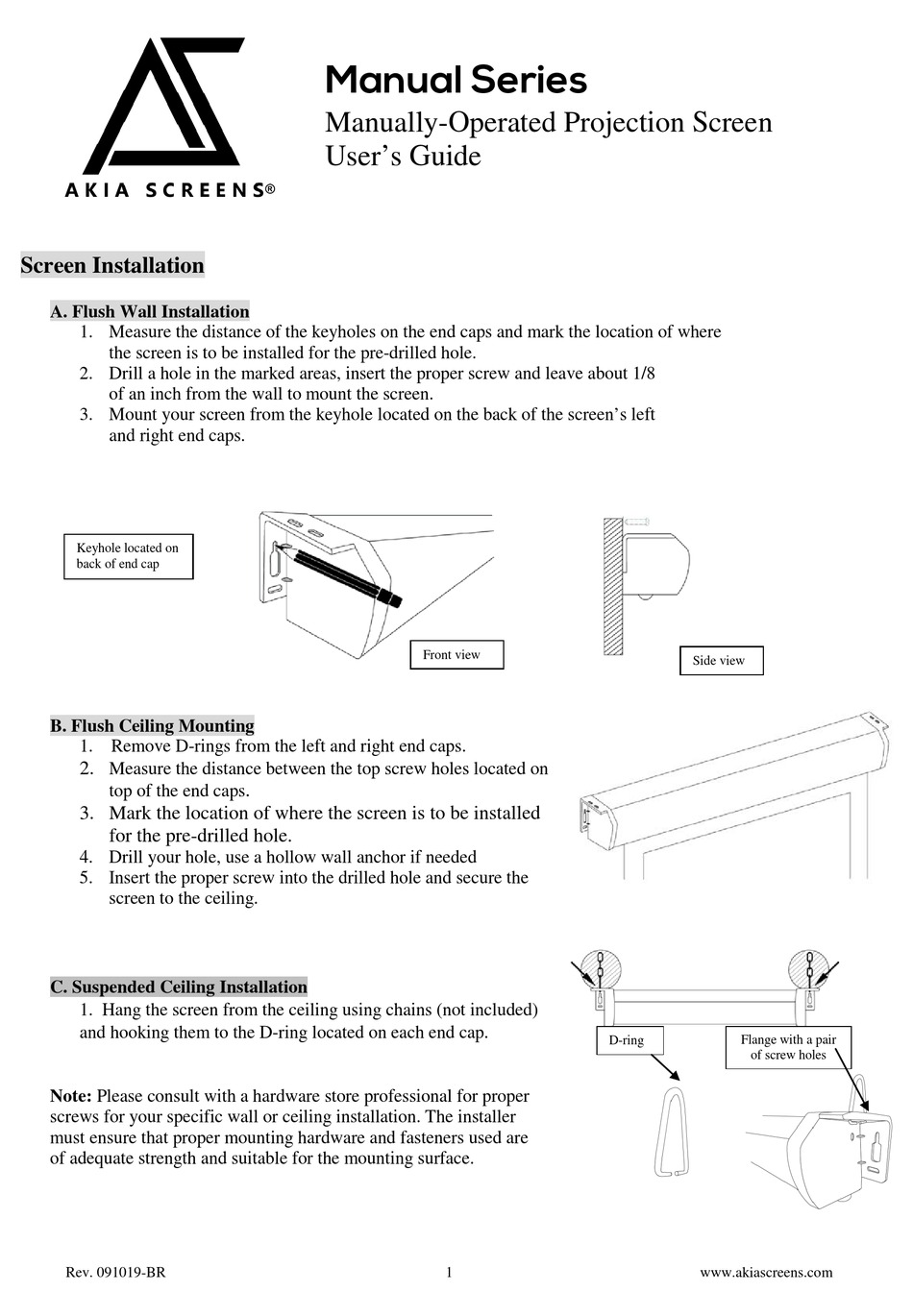 AKIA SCREENS MANUAL SERIES USER MANUAL Pdf Download ManualsLib
