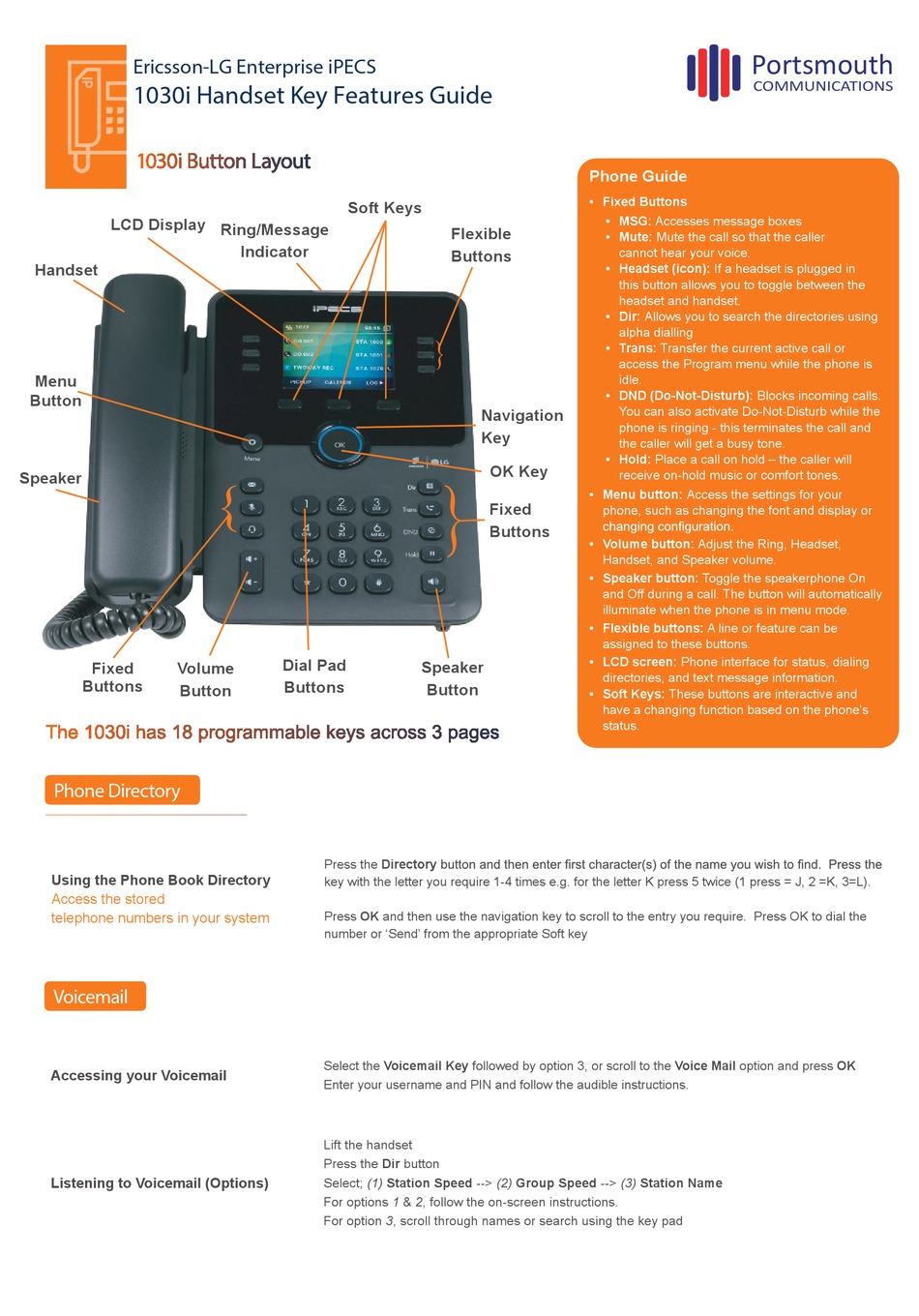 Lg Ericsson Ipecs 1030i Key Features Manual Pdf Download Manualslib