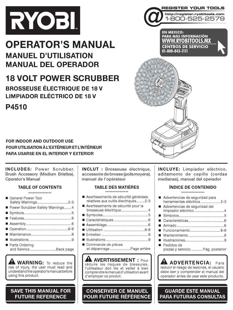 RYOBI P4510 OPERATOR'S MANUAL Pdf Download | ManualsLib