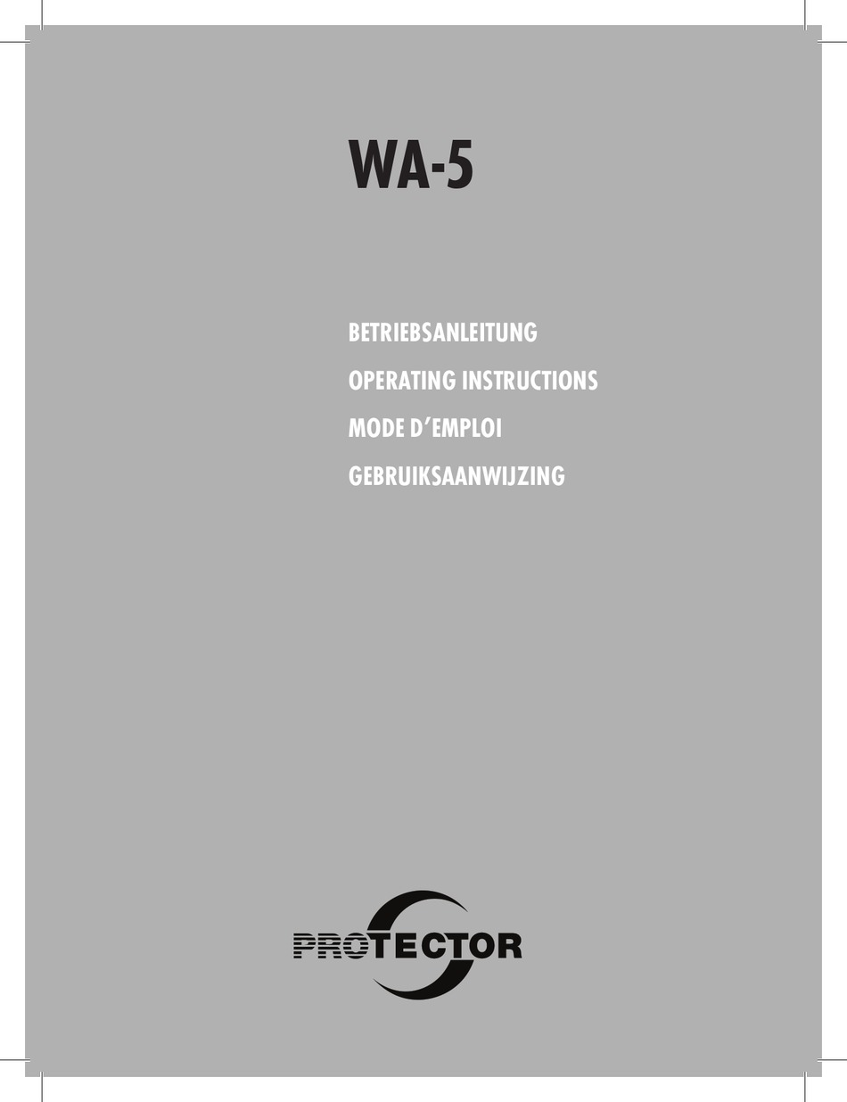 protector-wa-5-operating-instructions-manual-pdf-download-manualslib