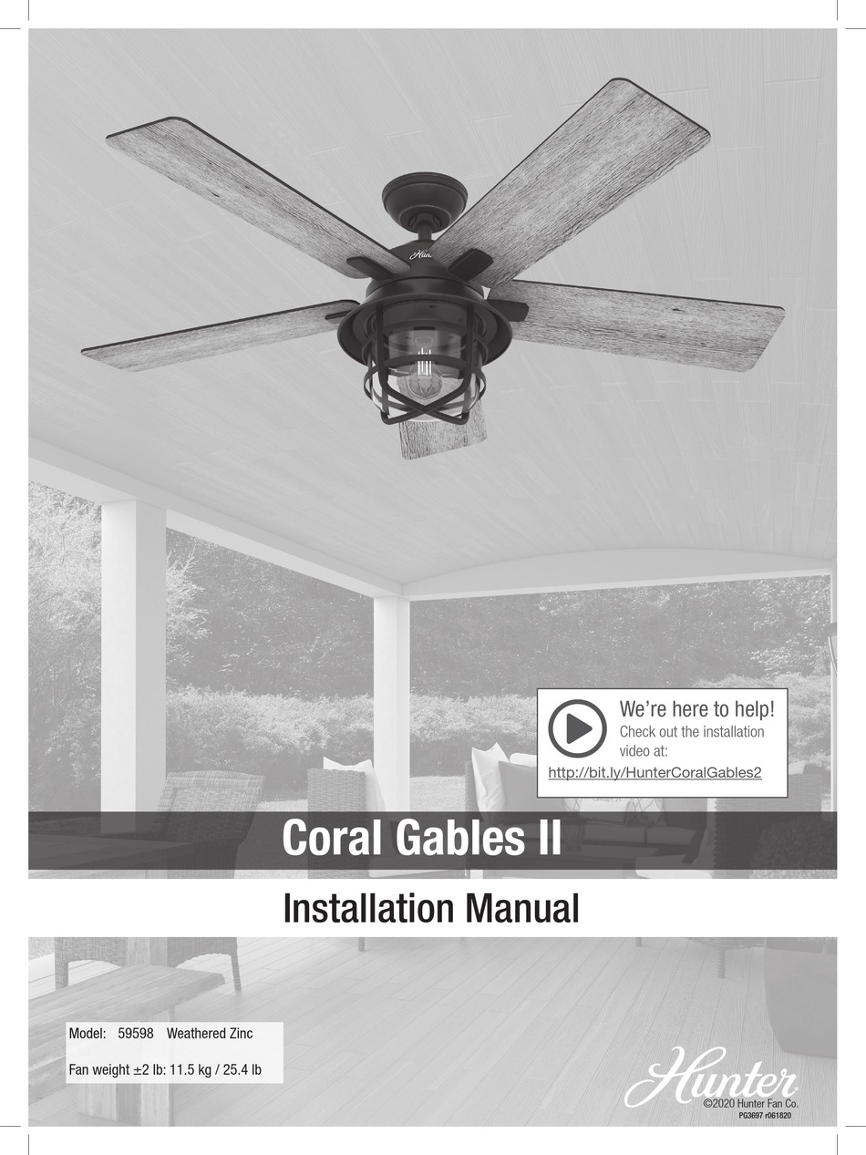 Hunter Coral Gables Ii Installation Manual Pdf Download Manualslib