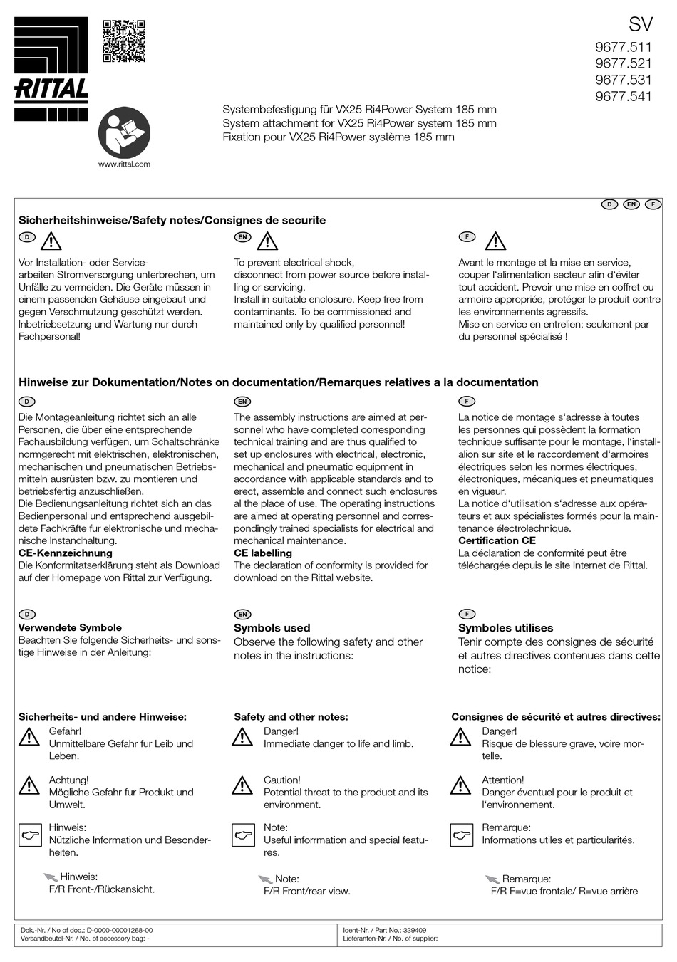 RITTAL SV 9677.511 ASSEMBLY INSTRUCTIONS Pdf Download | ManualsLib