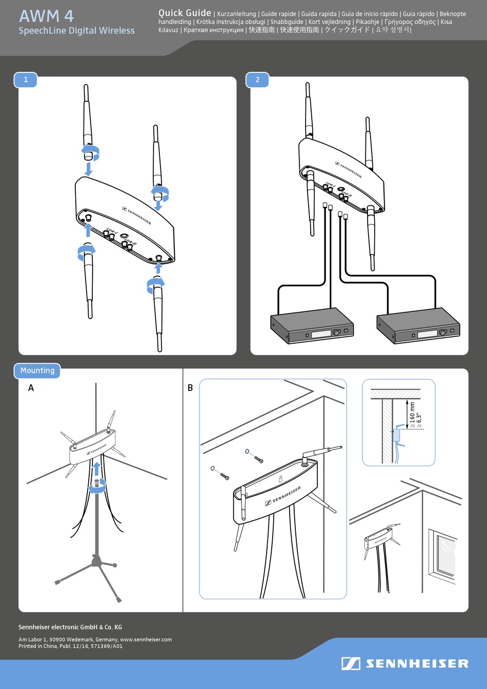 Sennheiser Awm 4 Quick Manual Pdf Download Manualslib