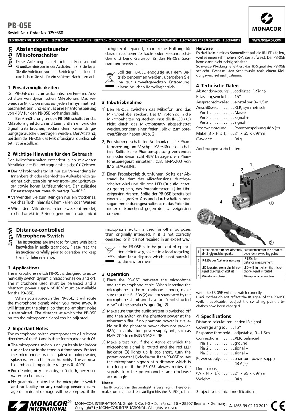 monacor-pb-05e-manual-pdf-download-manualslib