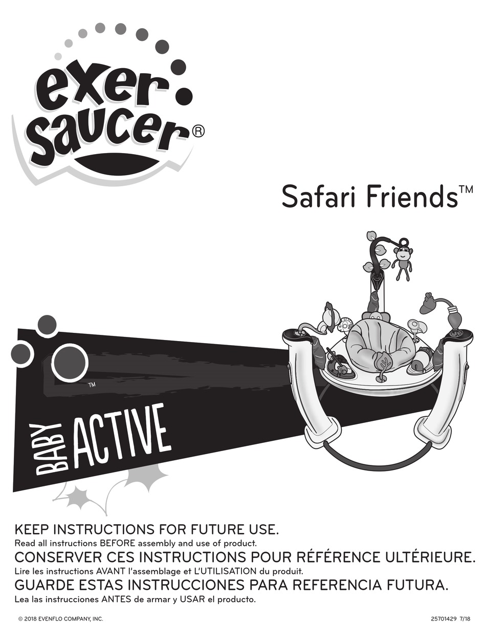 EVENFLO EXERSAUCER SAFARI FRIENDS INSTRUCTIONS MANUAL Pdf Download