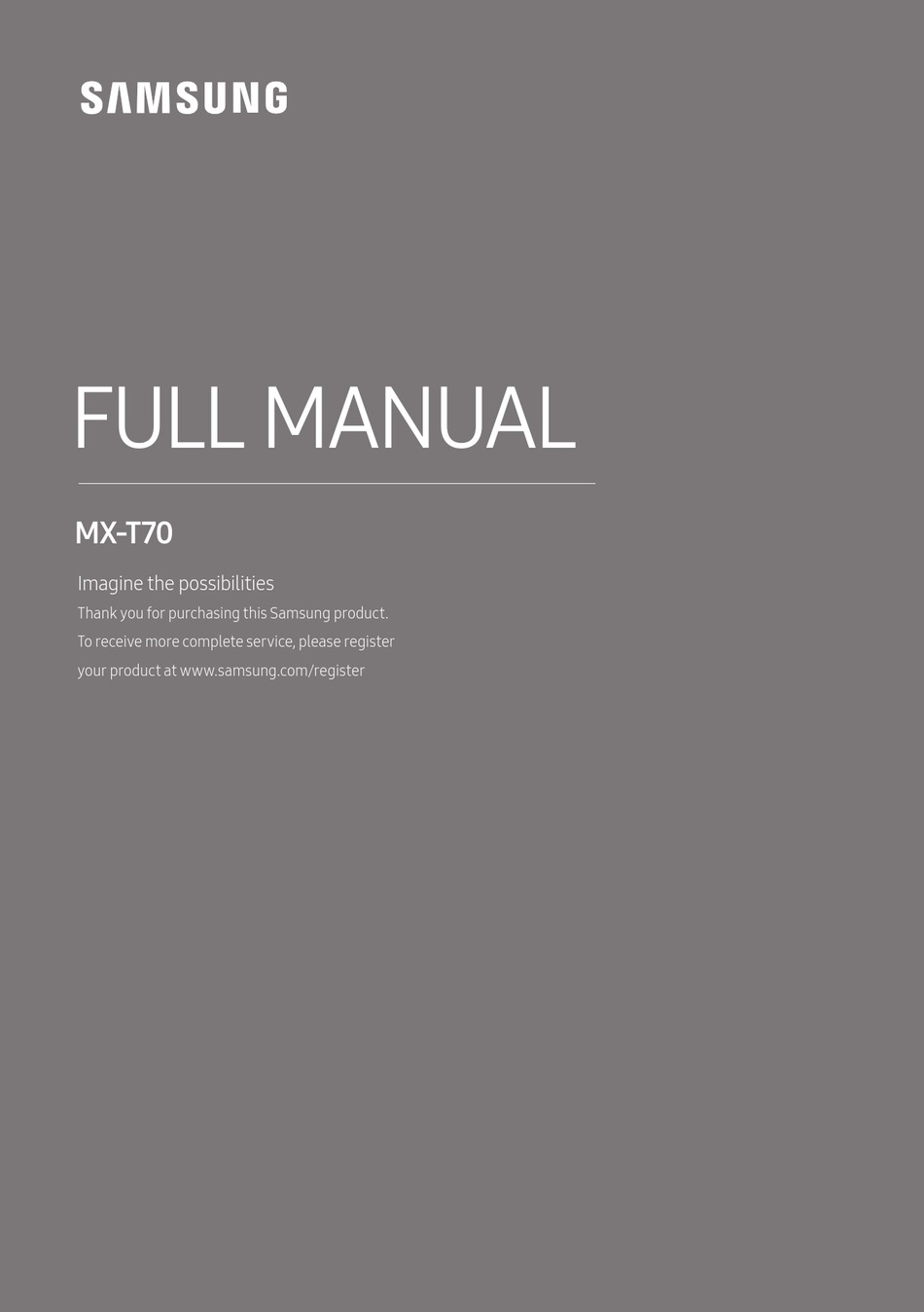 SAMSUNG MX-T70 FULL MANUAL Pdf Download | ManualsLib