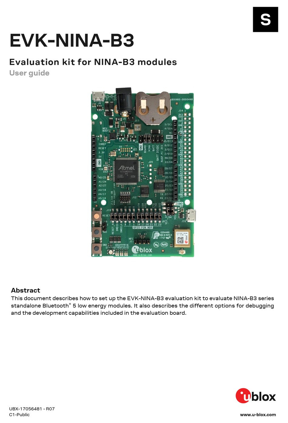 UBLOX EVK-NINA-B3 SERIES USER MANUAL Pdf Download | ManualsLib