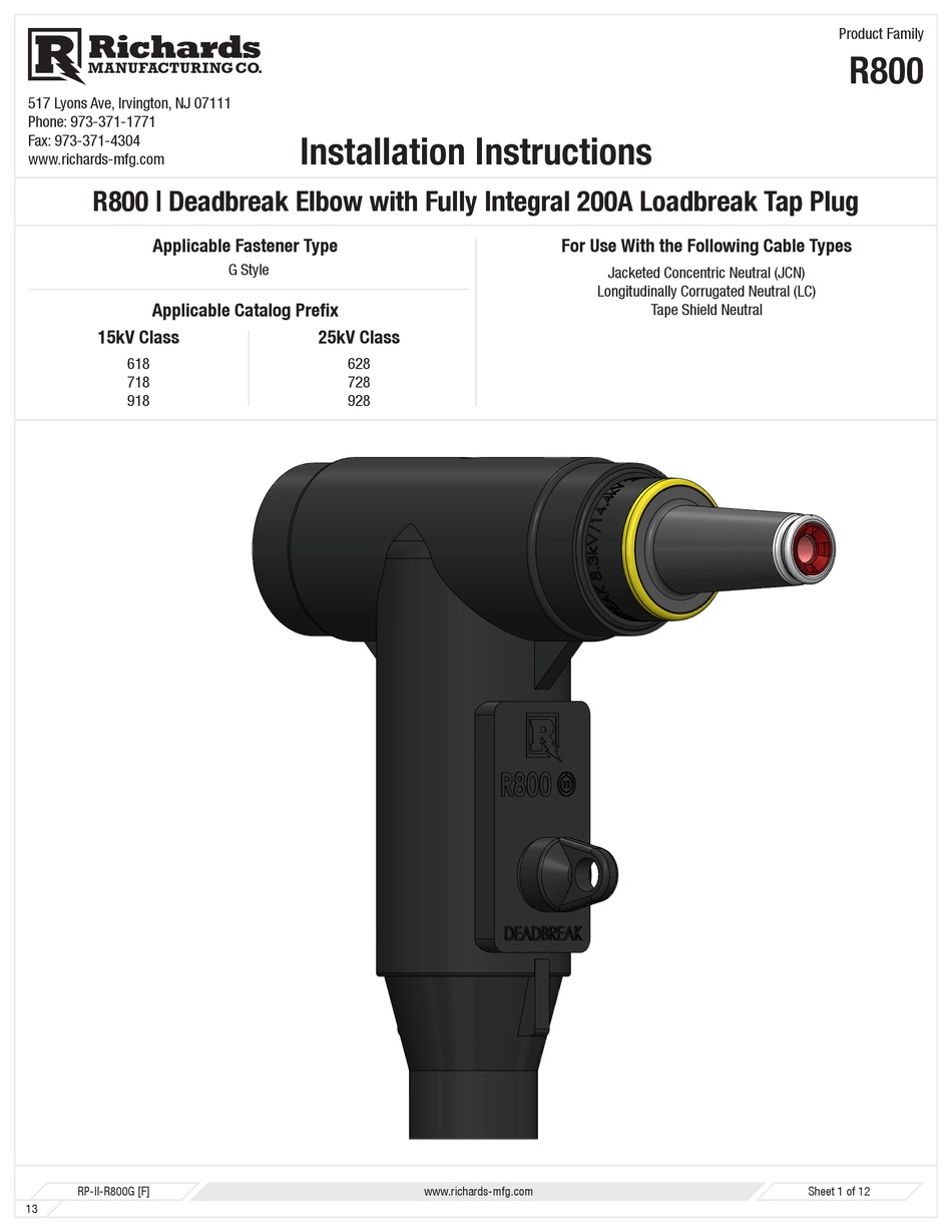RICHARDS R800 INSTALLATION INSTRUCTIONS MANUAL Pdf Download ManualsLib