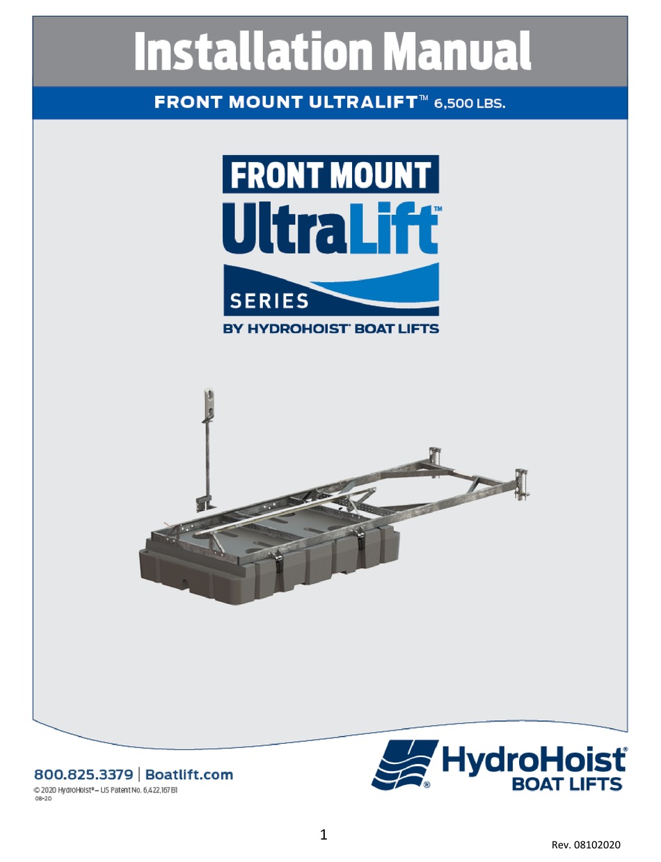 HYDROHOIST ULTRALIFT FRONT MOUNT SERIES INSTALLATION MANUAL Pdf