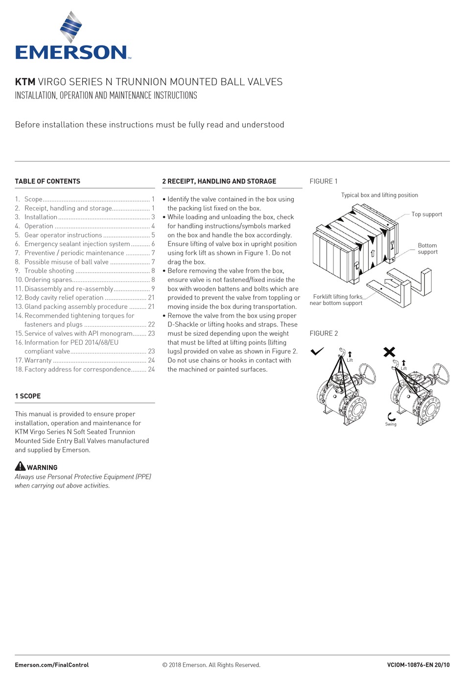EMERSON KTM VIRGO N SERIES INSTALLATION, OPERATION AND MAINTENANCE
