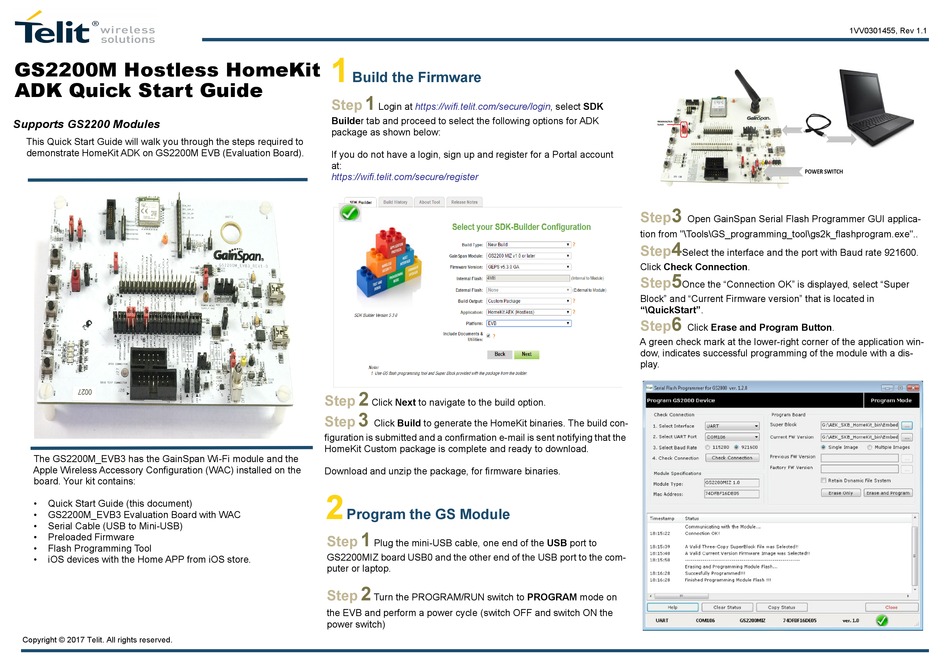 TELIT WIRELESS SOLUTIONS GS2200M QUICK START MANUAL Pdf Download ...