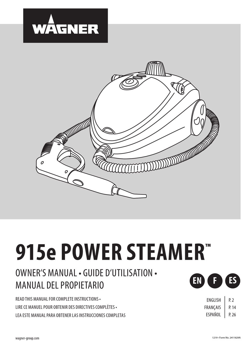 WAGNER POWER STEAMER 915E OWNER'S MANUAL Pdf Download ManualsLib