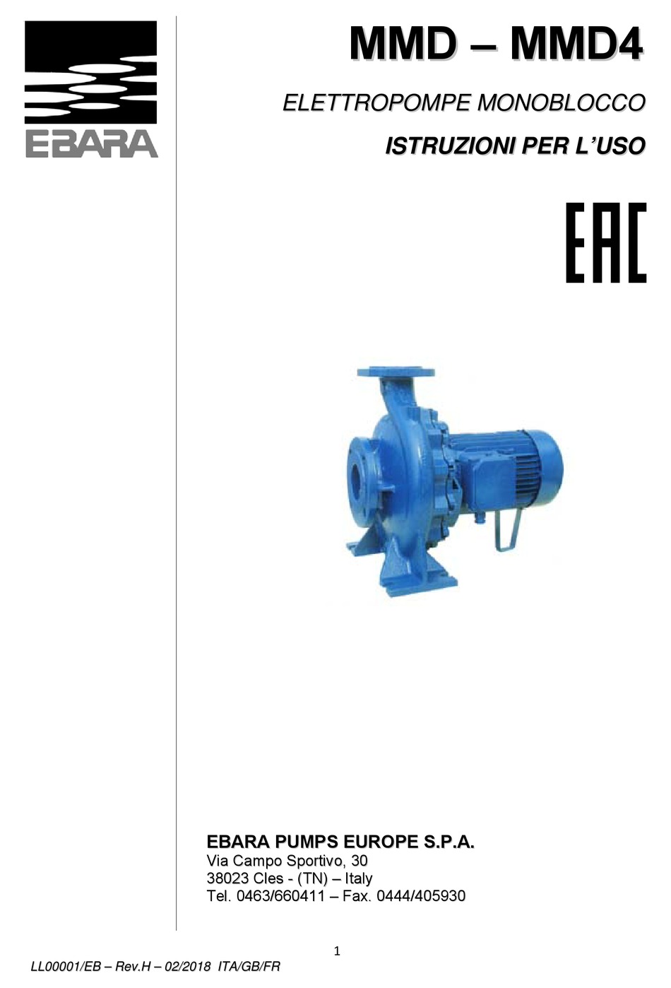 EBARA MMD SERIES INSTRUCTION MANUAL Pdf Download ManualsLib