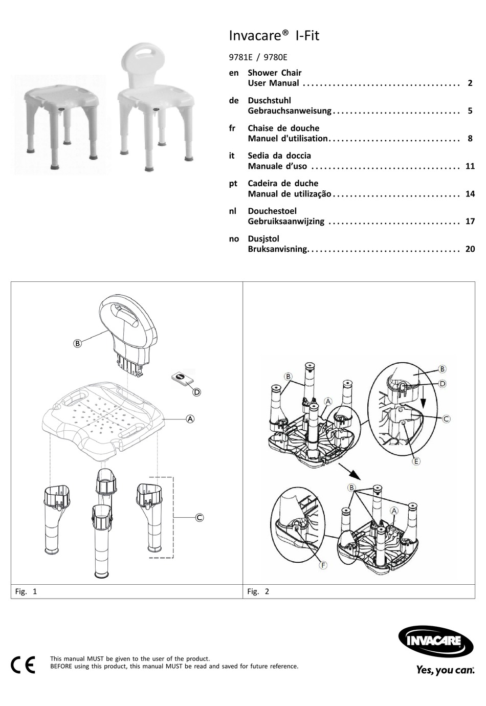 INVACARE IFIT 9781E USER MANUAL Pdf Download ManualsLib