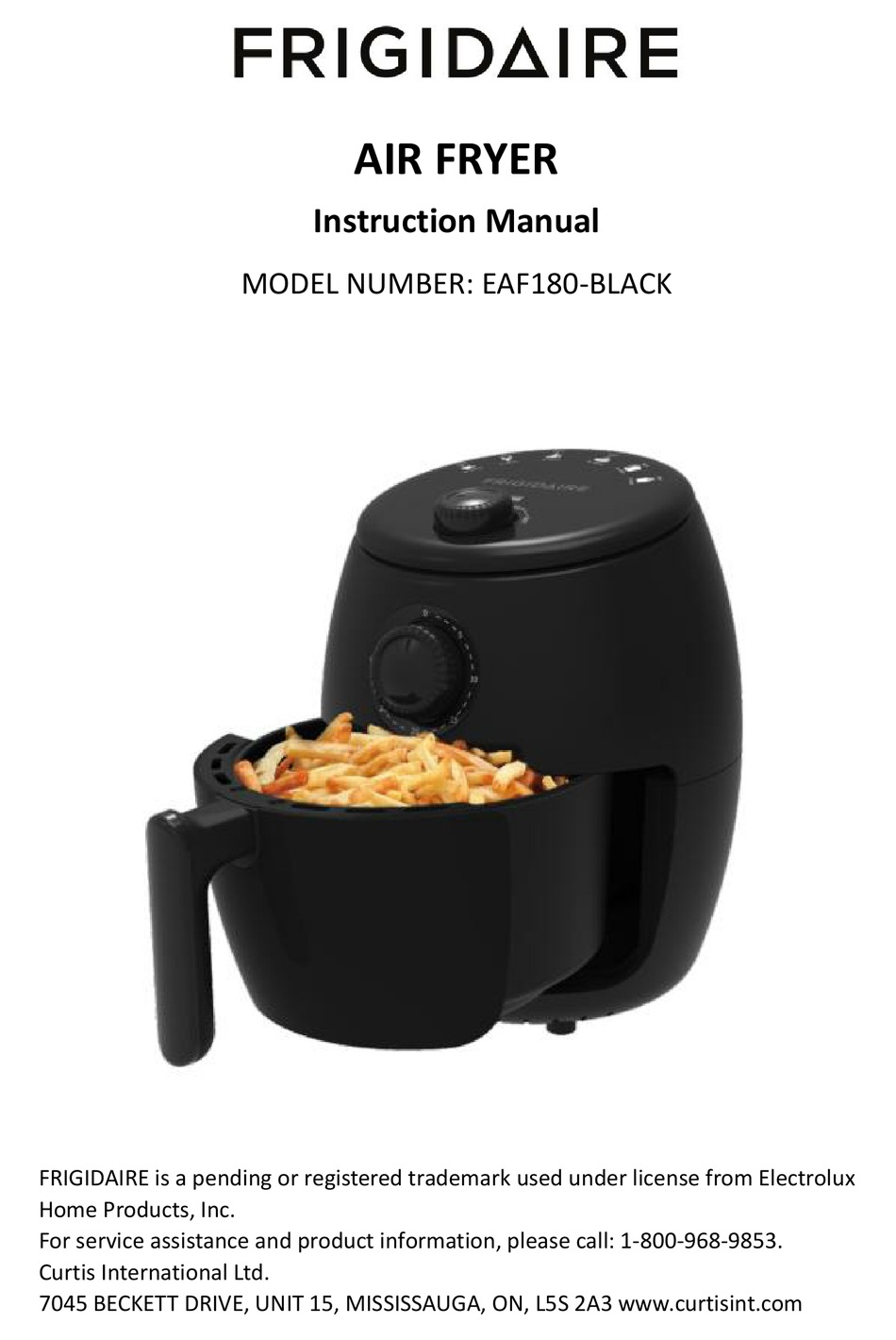 FRIGIDAIRE EAF180BLACK INSTRUCTION MANUAL Pdf Download ManualsLib