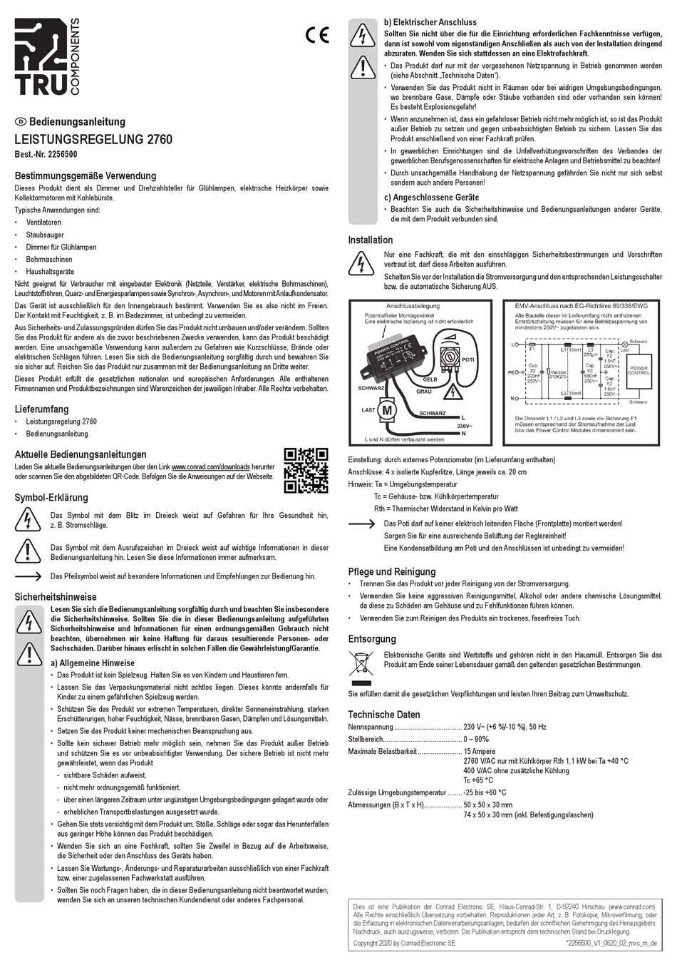 TRU COMPONENTS POWER CONTROL 2760 OPERATING INSTRUCTIONS Pdf Download