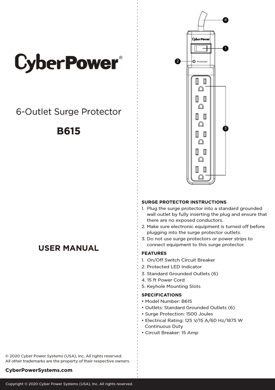 CYBERPOWER B615 USER MANUAL Pdf Download | ManualsLib