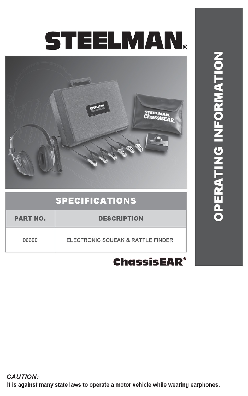 STEELMAN CHASSISEAR 06600 OPERATING INFORMATION Pdf Download ManualsLib