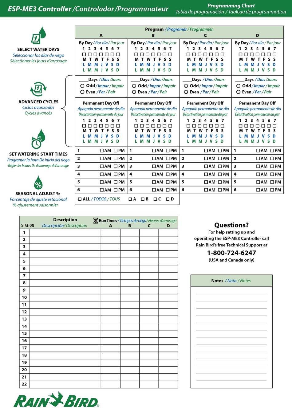 RAIN BIRD ESP-ME3 QUICK REFERENCE MANUAL Pdf Download | ManualsLib