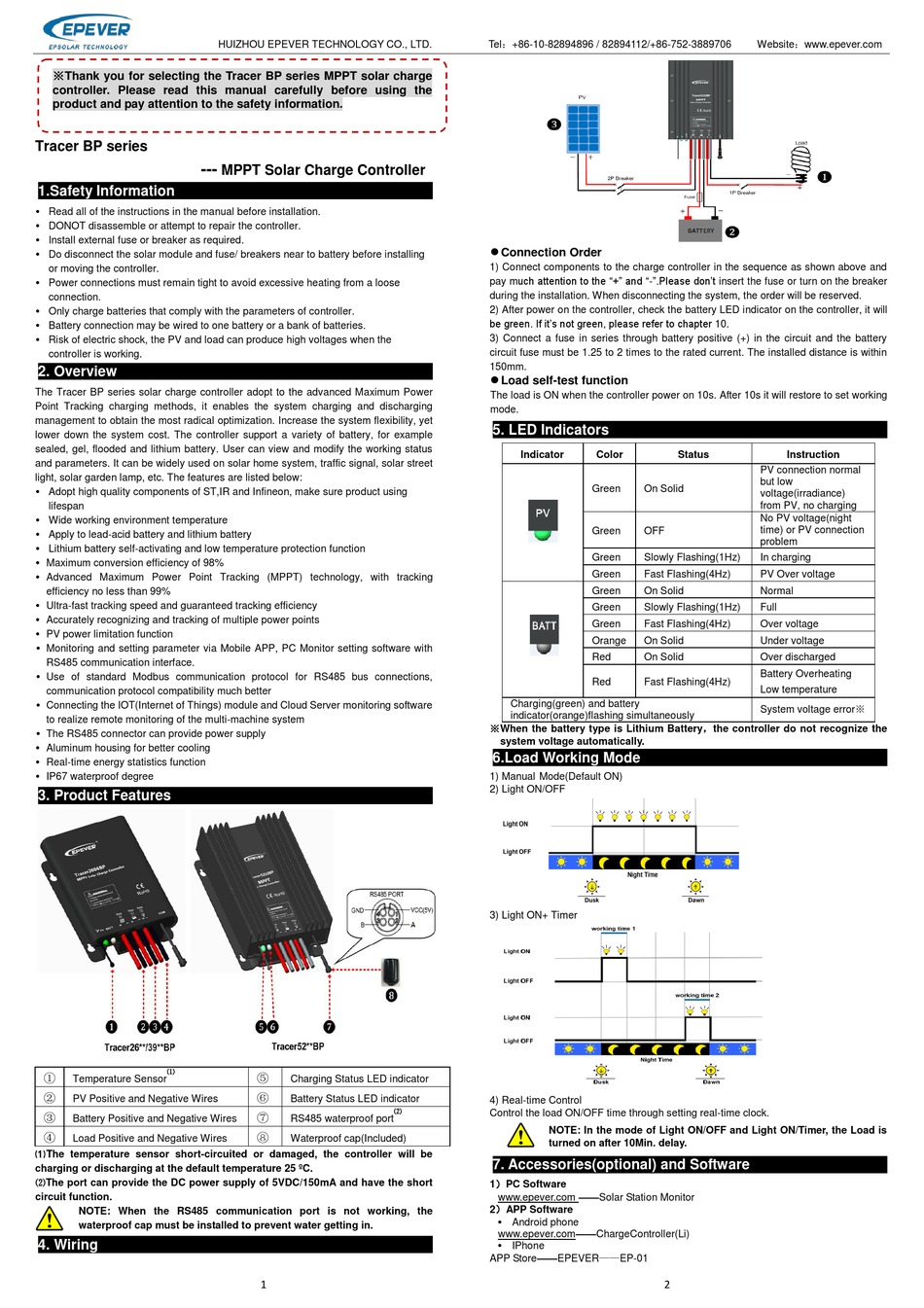 EPEVER TRACER BP SERIES MANUAL Pdf Download | ManualsLib