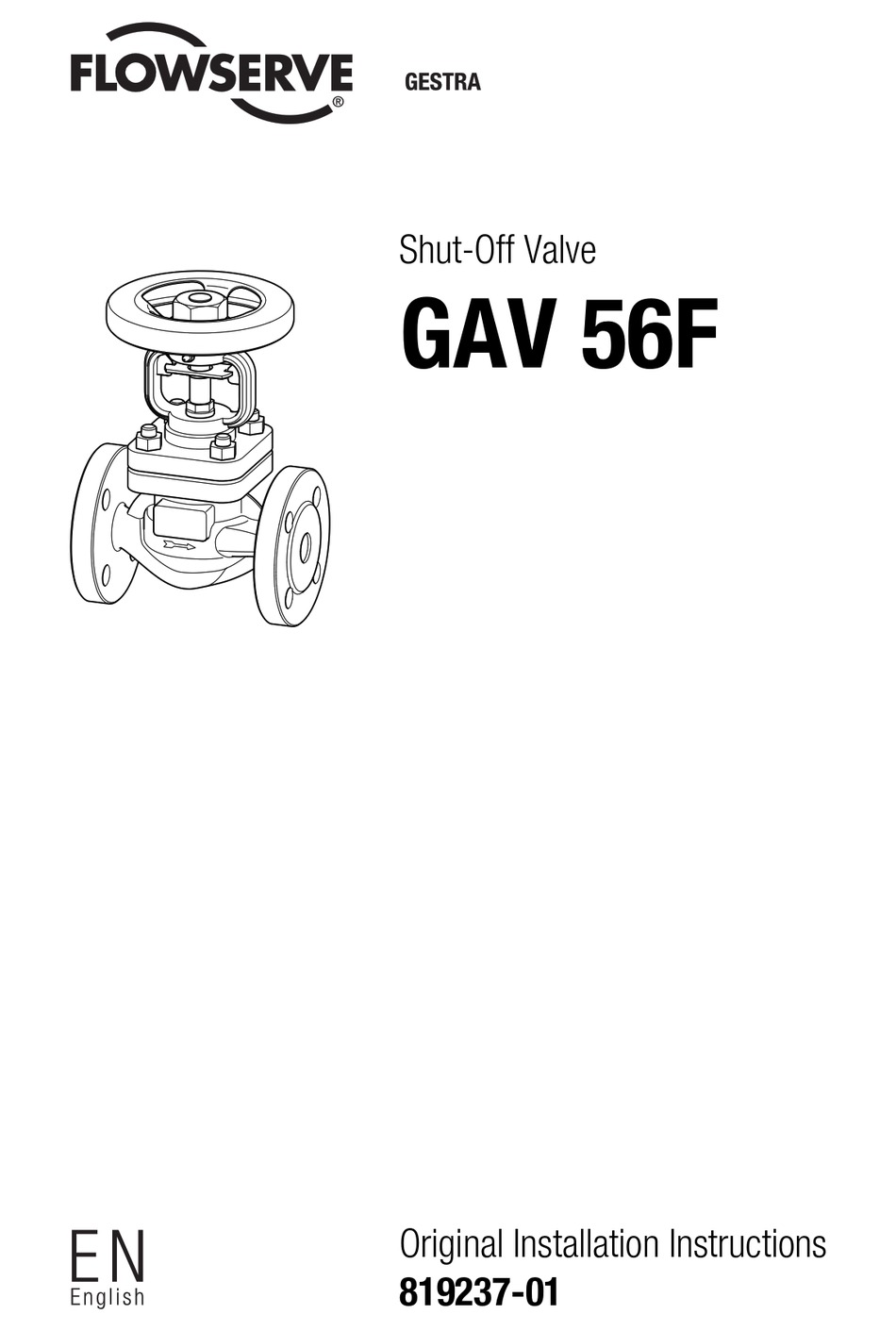 FLOWSERVE GESTRA GAV 56F INSTALLATION INSTRUCTIONS MANUAL Pdf Download ...