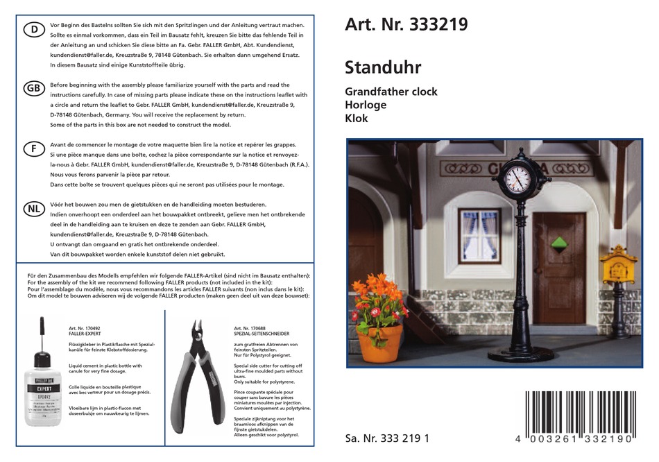 FALLER GRANDFATHER CLOCK MANUAL Pdf Download ManualsLib
