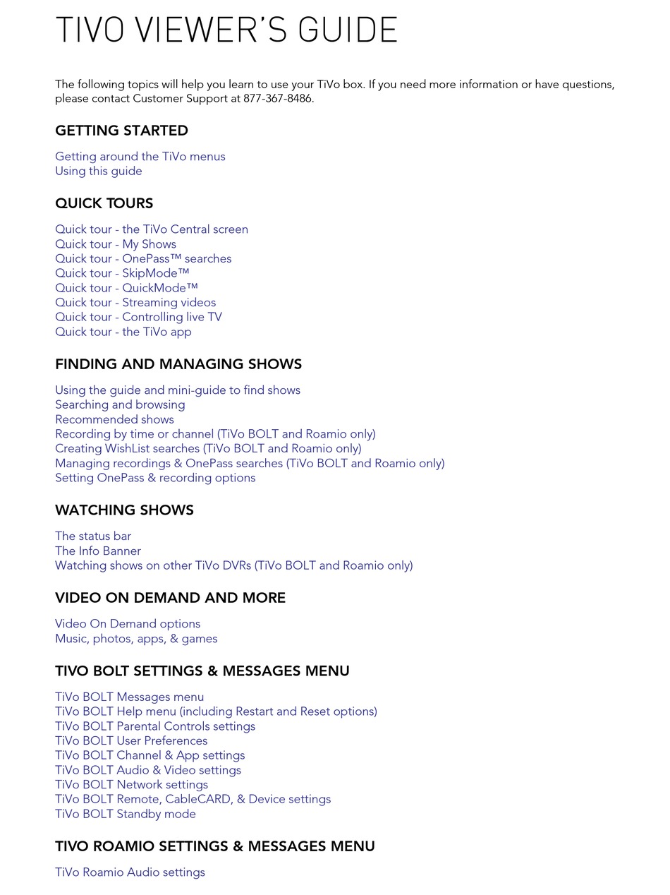 TIVO BOLT SERIES VIEWER'S MANUAL Pdf Download ManualsLib