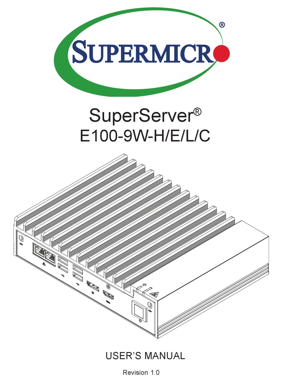 Supermicro Superserver E100 9w H User Manual Pdf Download Manualslib
