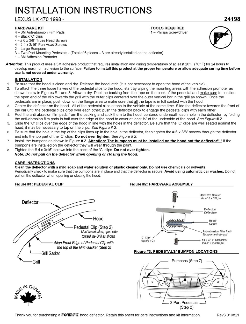 form-fit-24198-installation-instructions-pdf-download-manualslib