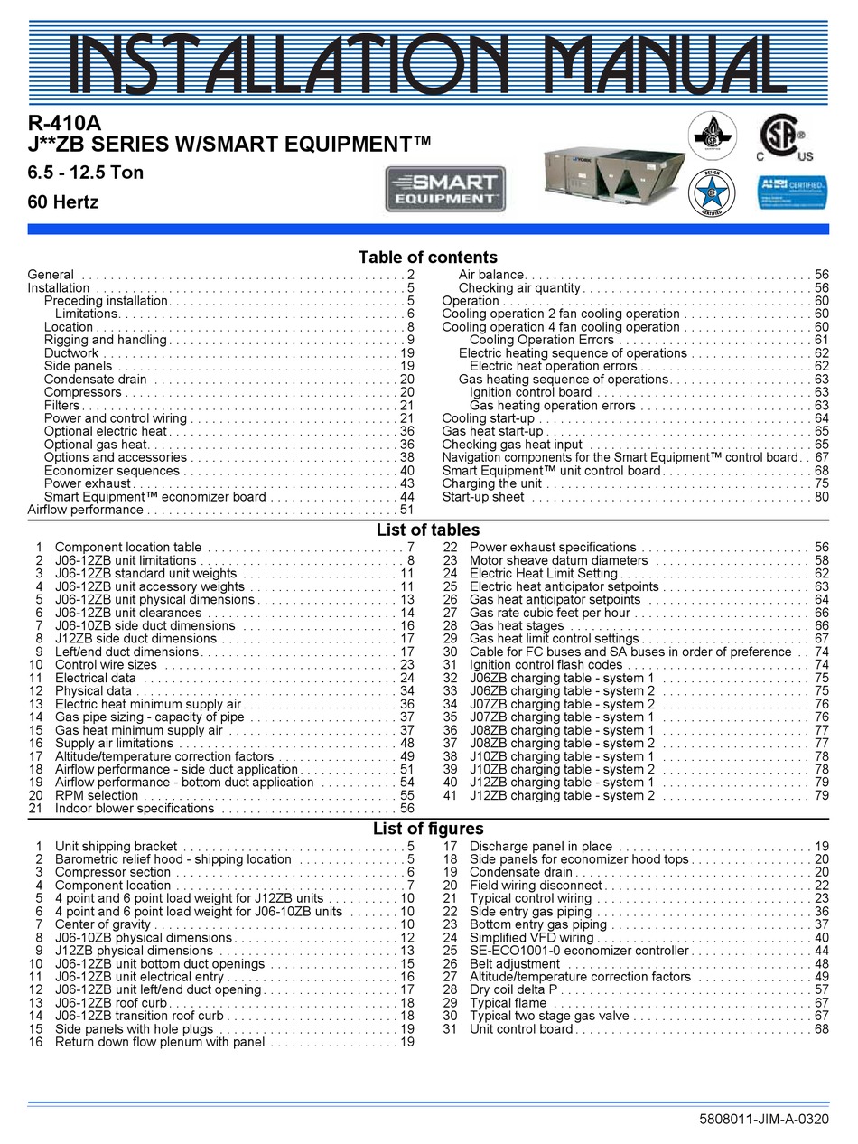 JOHNSON CONTROLS J ZB SERIES INSTALLATION MANUAL Pdf Download | ManualsLib