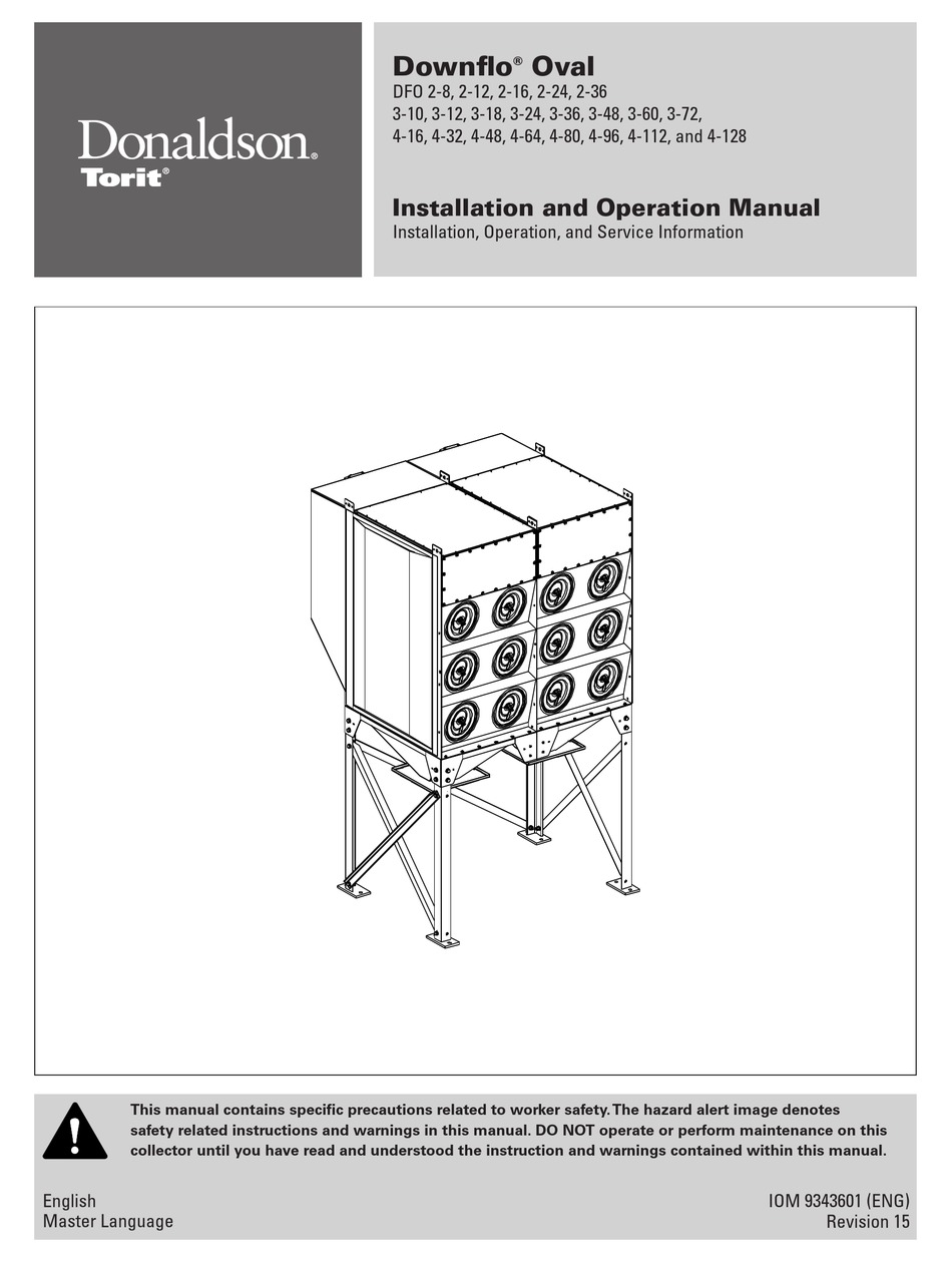 DONALDSON TORIT DOWNFLO OVAL INSTALLATION AND OPERATION MANUAL Pdf