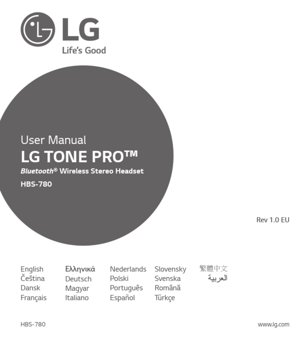 LG TONE PRO HBS-780 USER MANUAL Pdf Download | ManualsLib