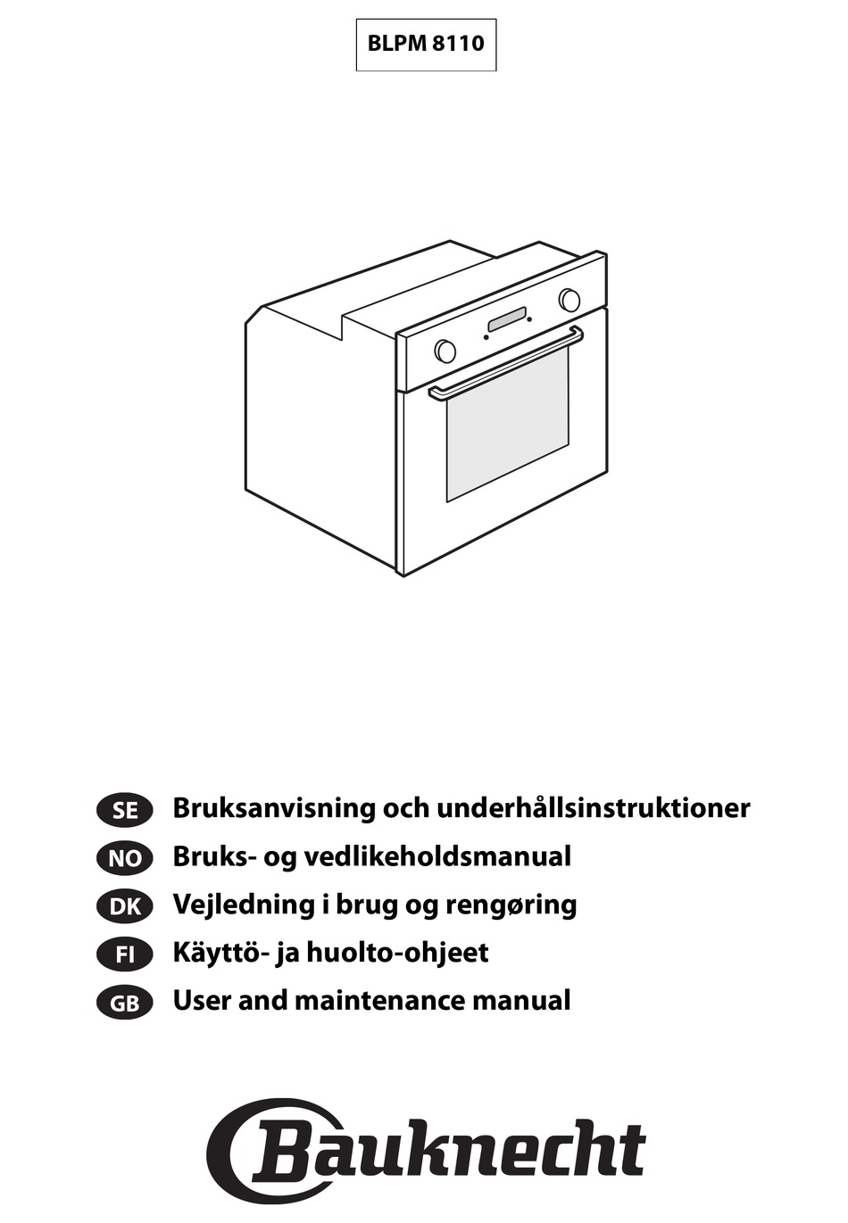 Духовой шкаф bauknecht blpm 8110