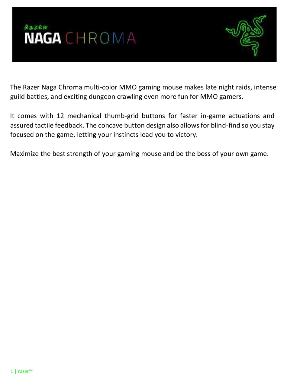 RAZER NAGA CHROMA MANUAL Pdf Download | ManualsLib