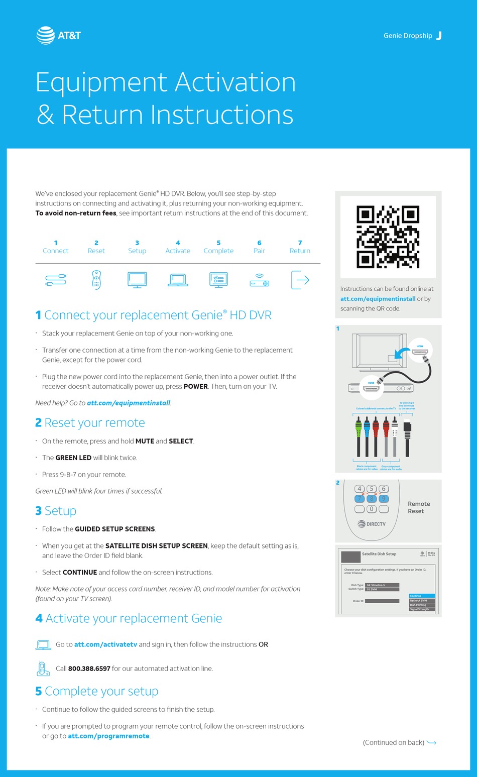 AT&T GENIE ACTIVATION INSTRUCTIONS Pdf Download | ManualsLib