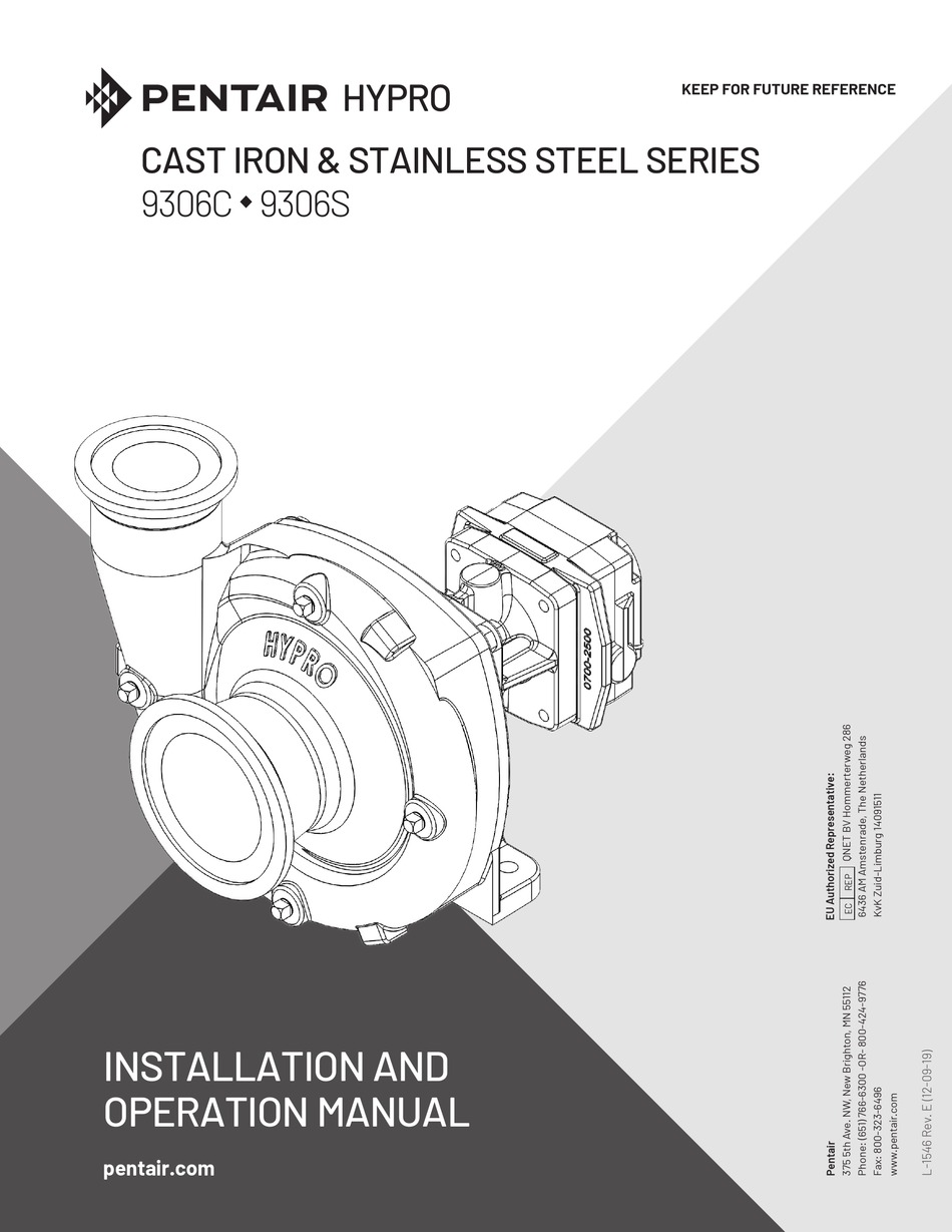 PENTAIR HYPRO 9306C SERIES INSTALLATION AND OPERATION MANUAL Pdf ...