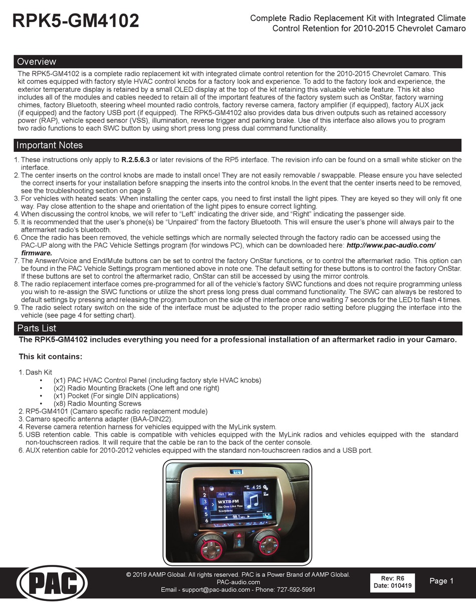 PAC RPK5-GM4102 MANUAL Pdf Download | ManualsLib