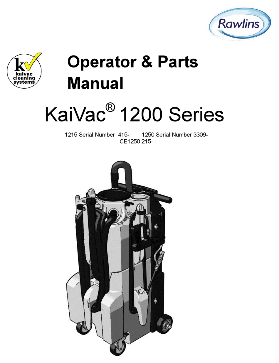 KAIVAC 1200 SERIES OPERATOR'S & PARTS MANUAL Pdf Download | ManualsLib