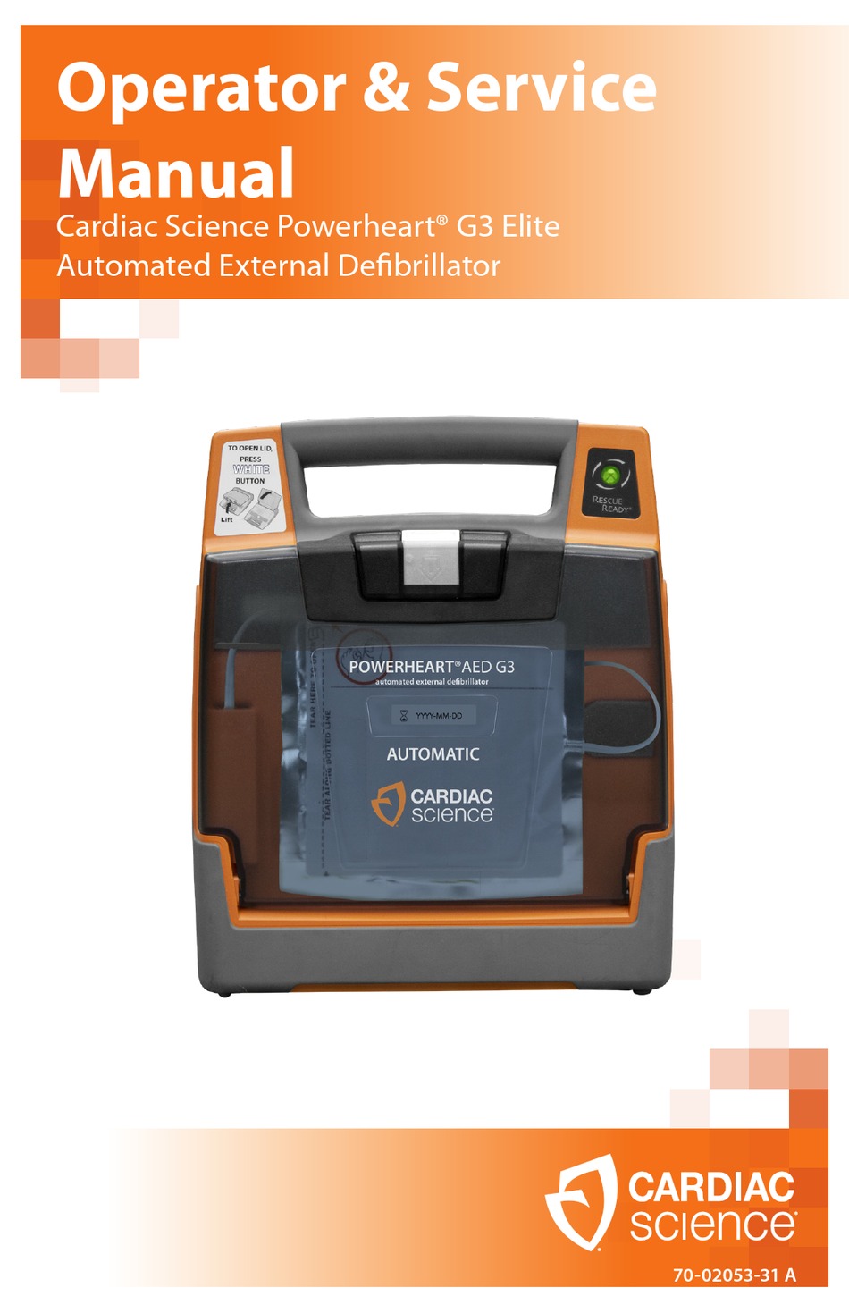 CARDIAC SCIENCE POWERHEART G3 ELITE SERIES OPERATORS & SERVICE MANUAL ...