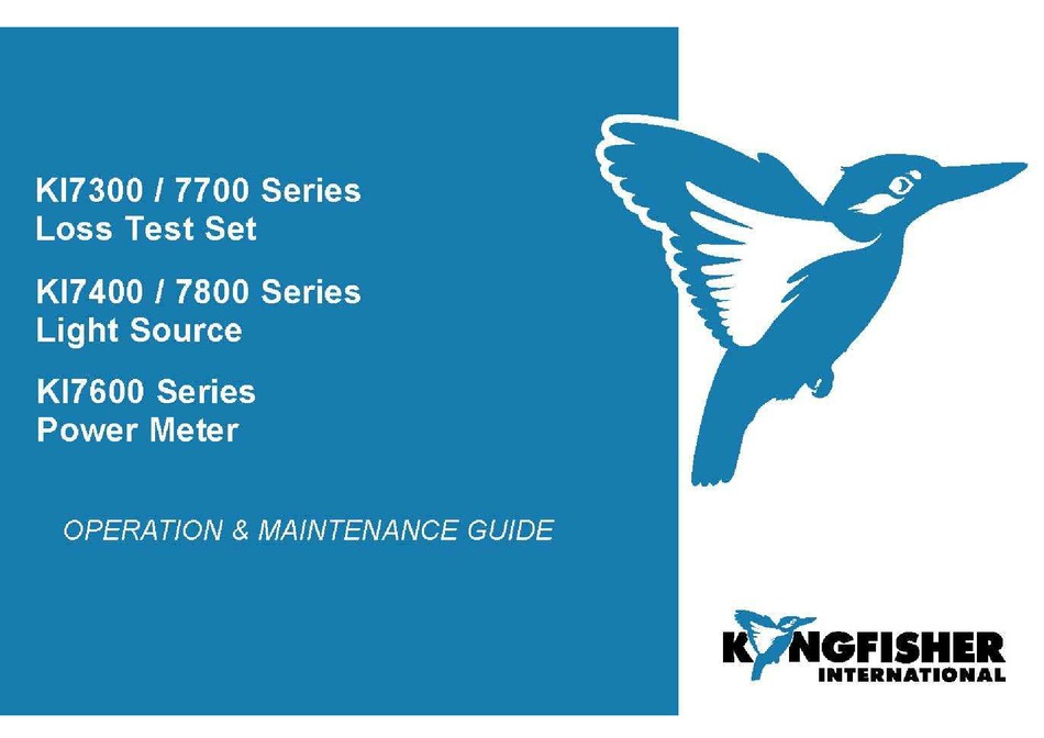 KINGFISHER KI7300 SERIES OPERATION AND MAINTENANCE MANUAL Pdf Download ManualsLib