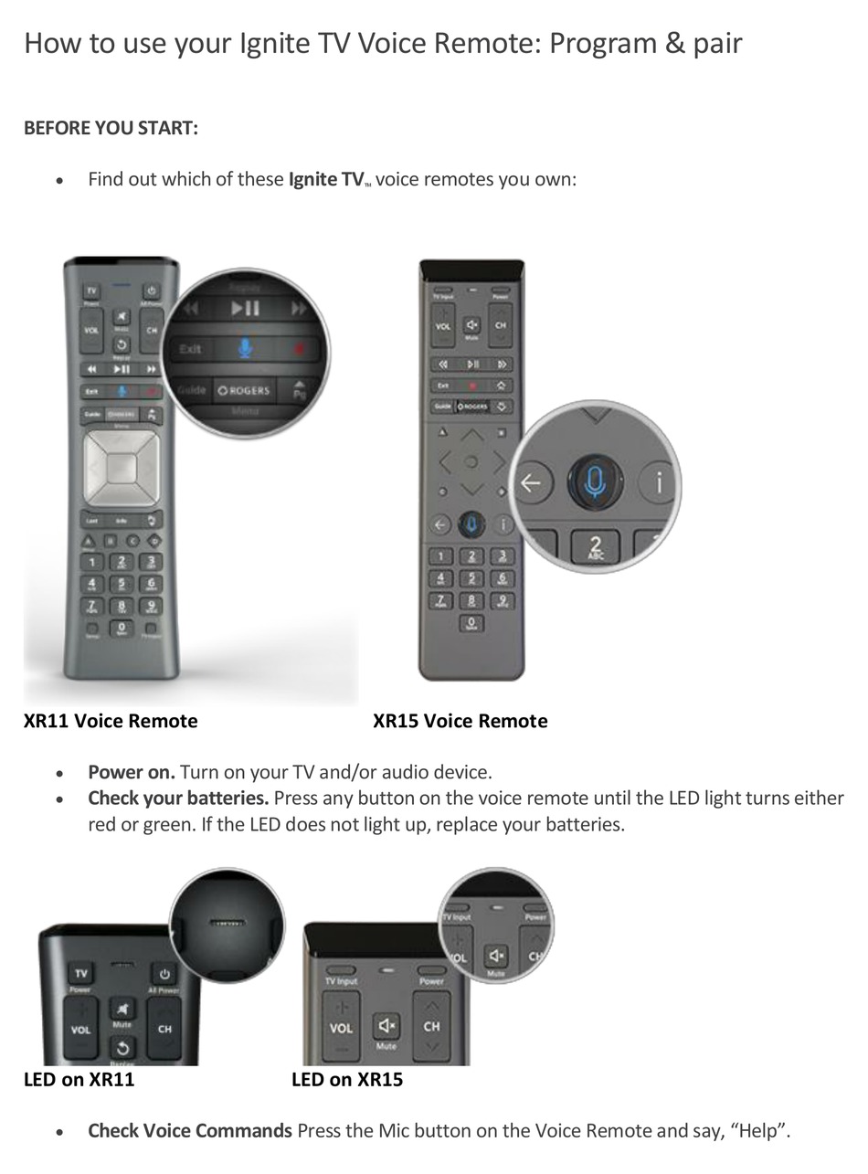 ROGERS IGNITE TV XR11 HOW TO USE Pdf Download | ManualsLib