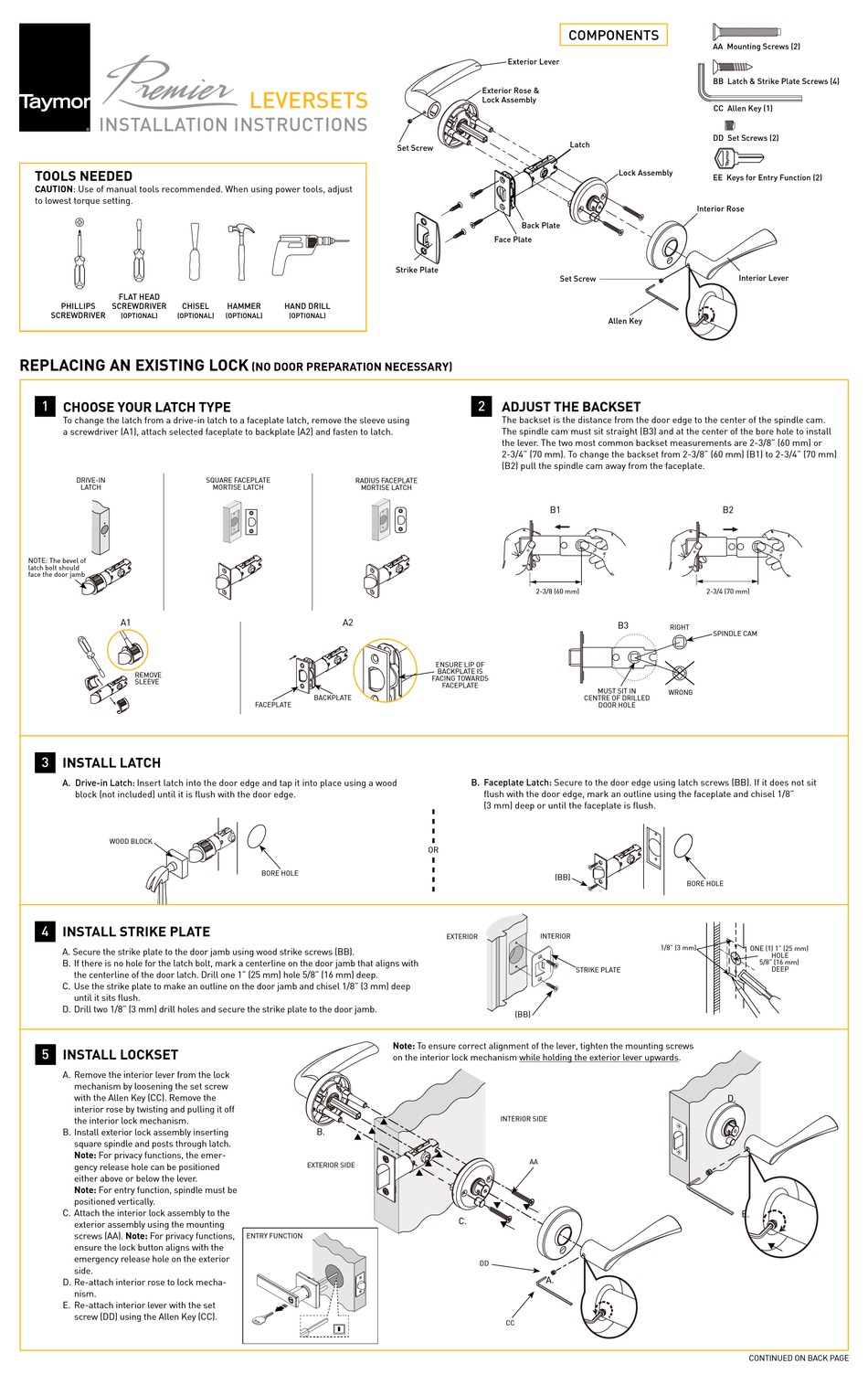 TAYMOR PREMIER SERIES INSTALLATION INSTRUCTIONS Pdf Download ManualsLib
