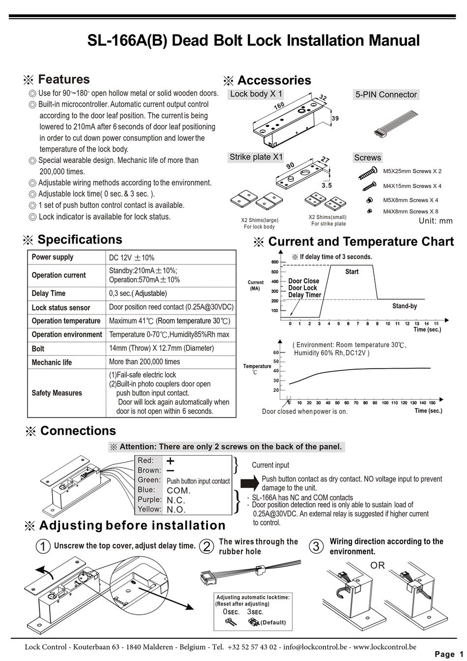 LOCK CONTROL SL166A INSTALLATION MANUAL Pdf Download ManualsLib