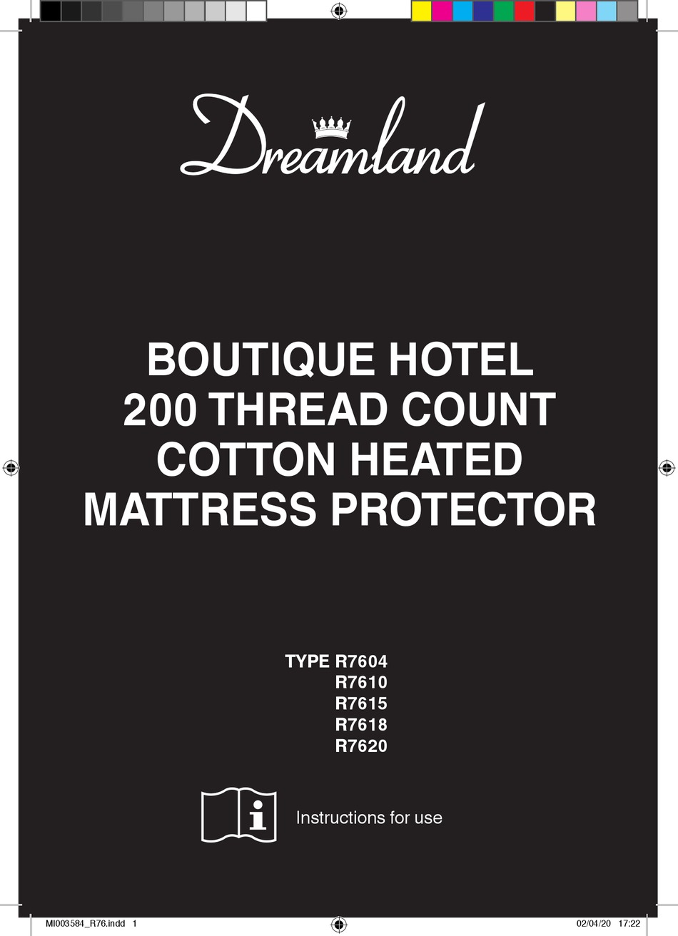 dreamland boutique hotel mattress protector instructions