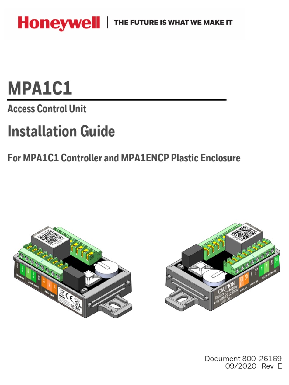 HONEYWELL MPA1C1 INSTALLATION MANUAL Pdf Download | ManualsLib