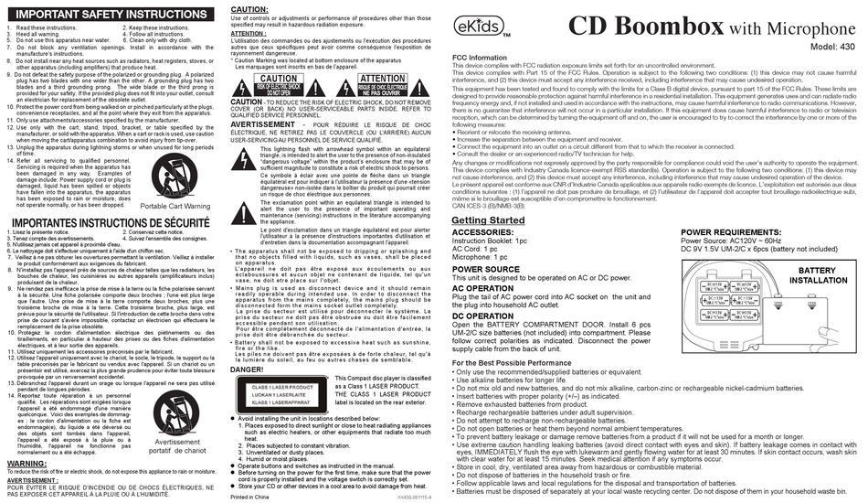 EKIDS 430 MANUAL Pdf Download | ManualsLib