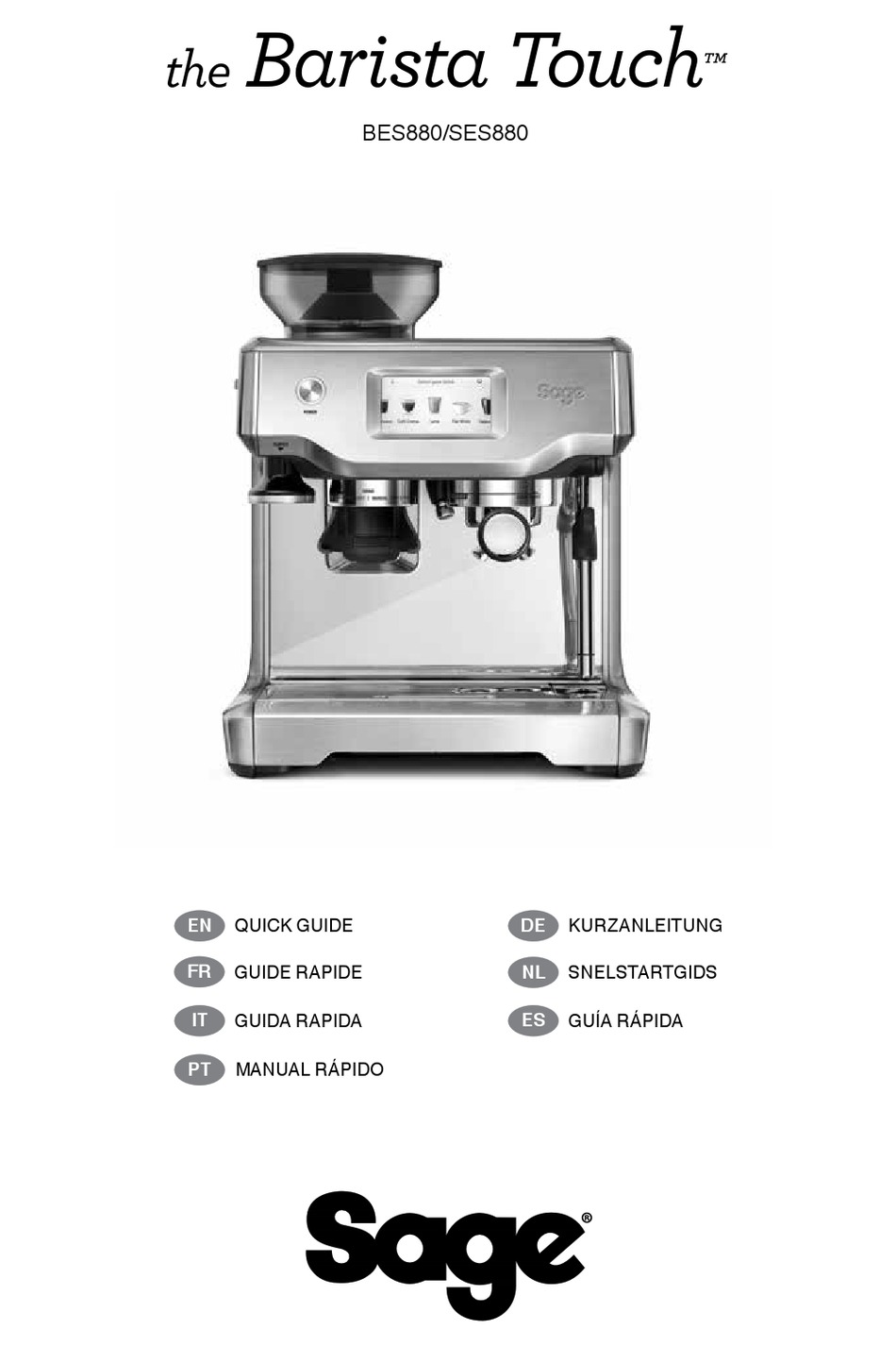 SAGE BARISTA TOUCH BES880 QUICK MANUAL Pdf Download ManualsLib