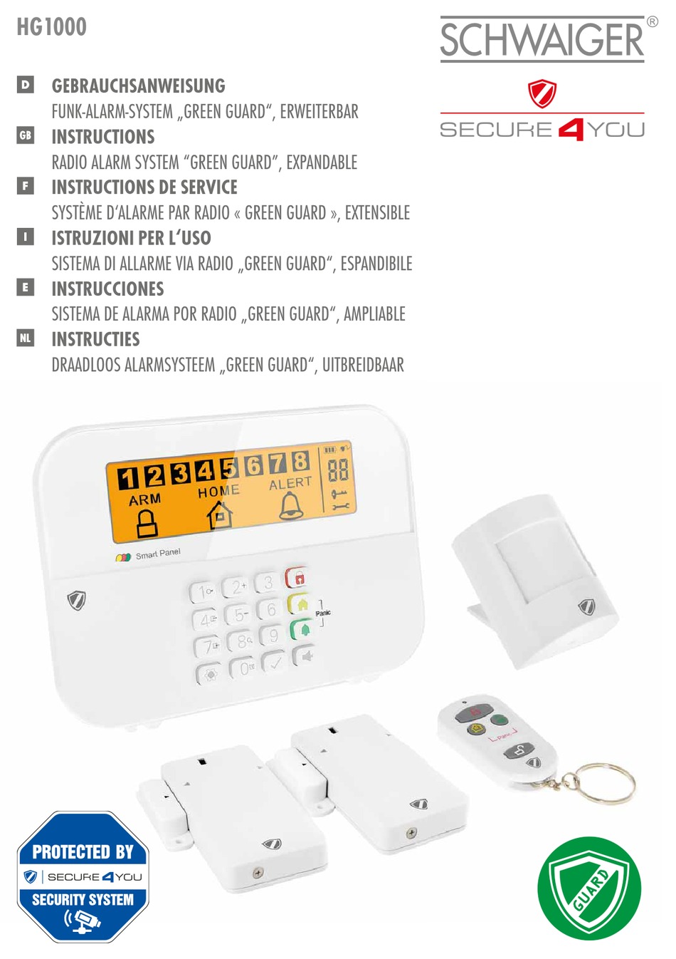 SCHWAIGER SECURE4YOU GREEN GUARD INSTRUCTIONS MANUAL Pdf Download 