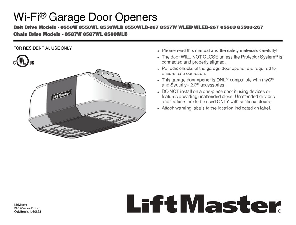 CHAMBERLAIN 8550W OWNER'S MANUAL Pdf Download | ManualsLib