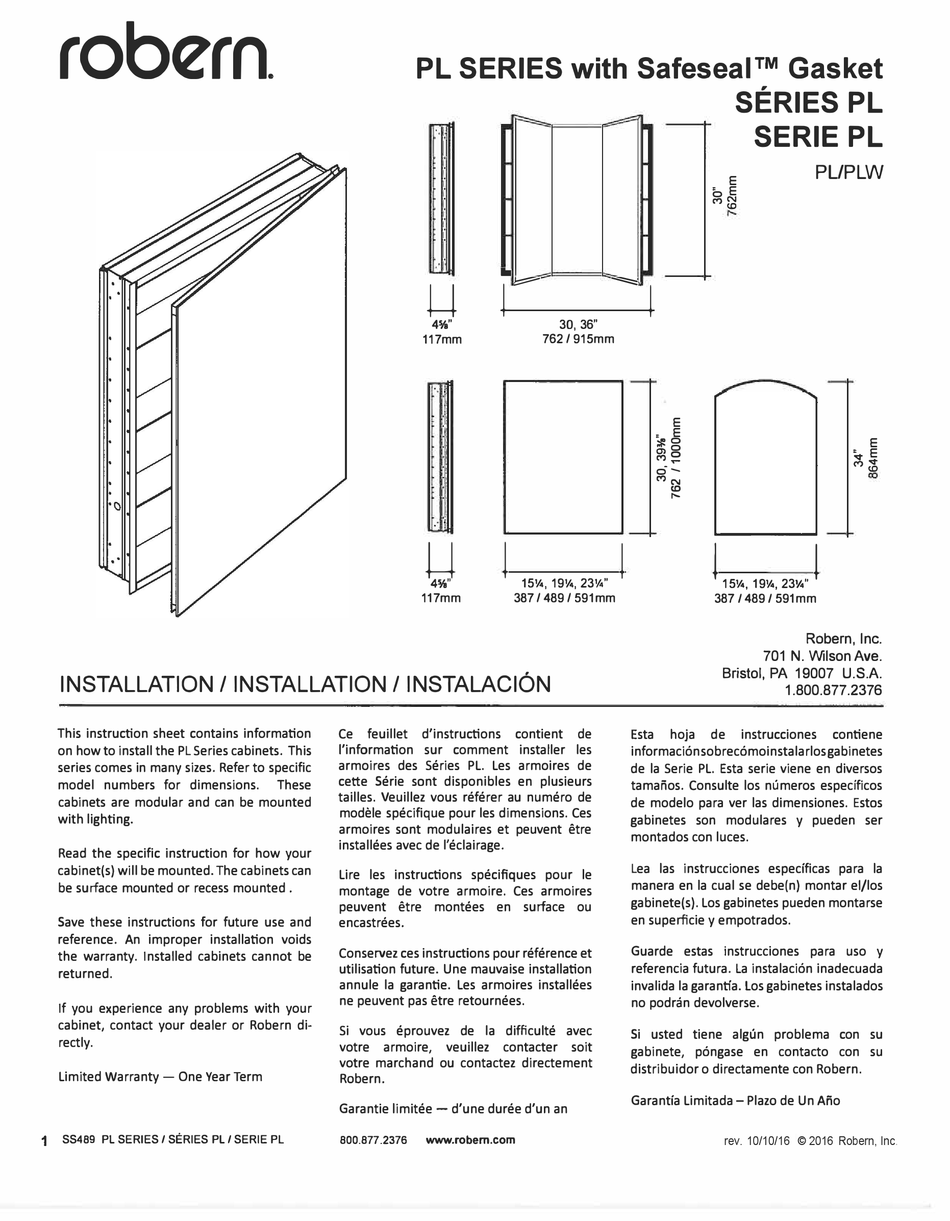 ROBERN PL SERIES INSTALLATION MANUAL Pdf Download ManualsLib